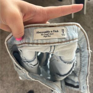 Abercrombie & Fitch Light Wash High Rise Shorts